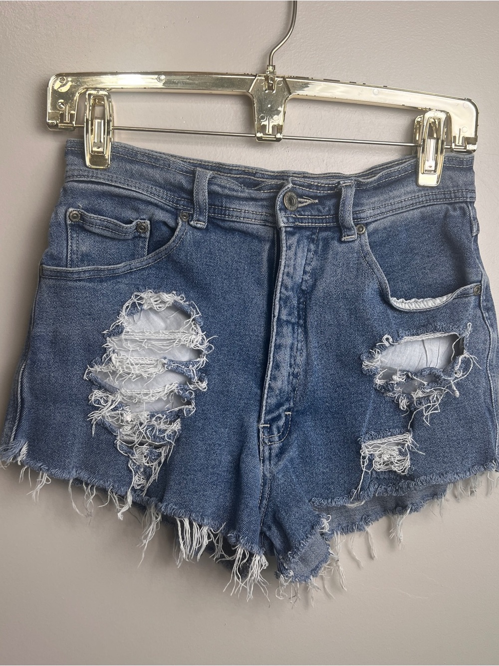 Vintage Bill Blass Jeans Distressed Shorts Womens Sz 6 Cutoffs Grunge Denim